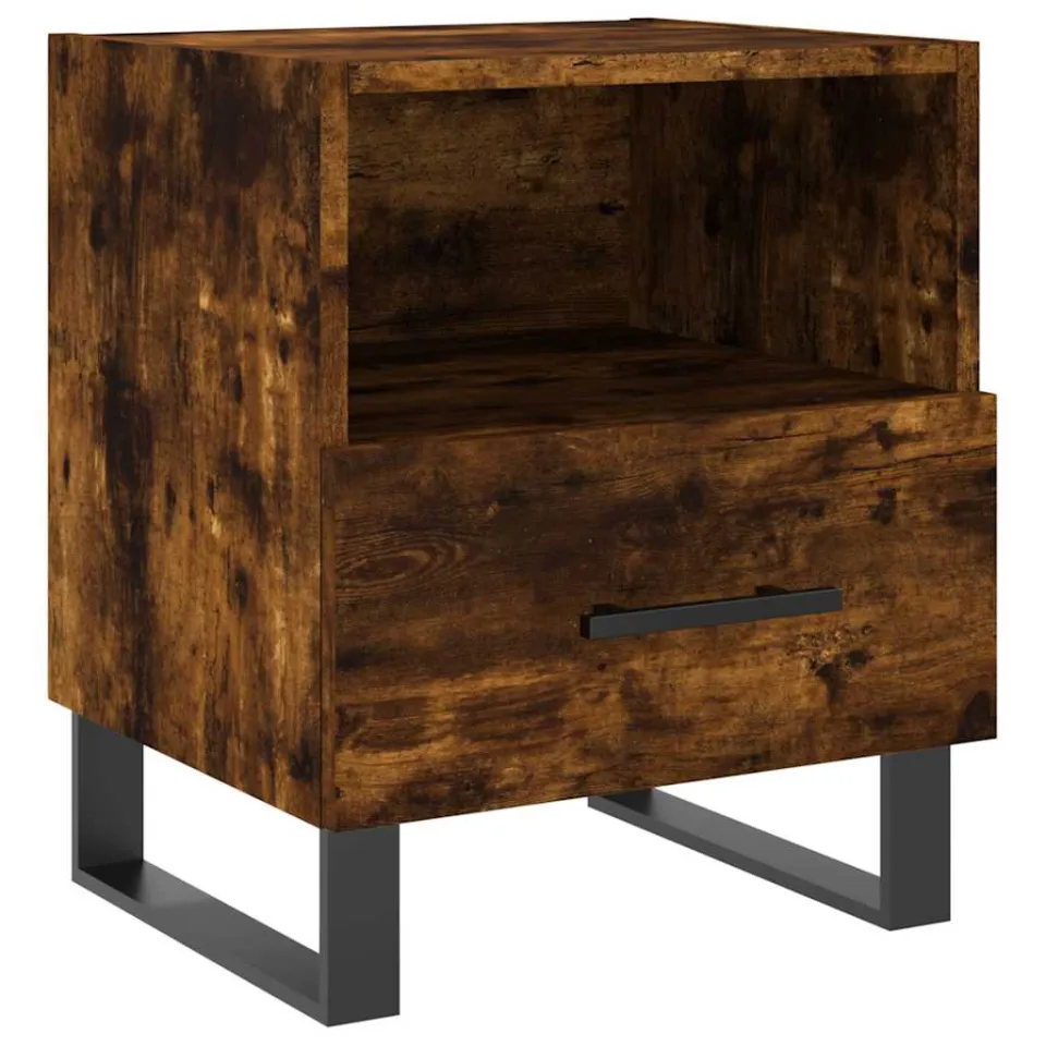 vidaXL Nachtkastjes 2 st 40x35x47,5 cm bewerkt hout gerookt eikenkleur, foto 4