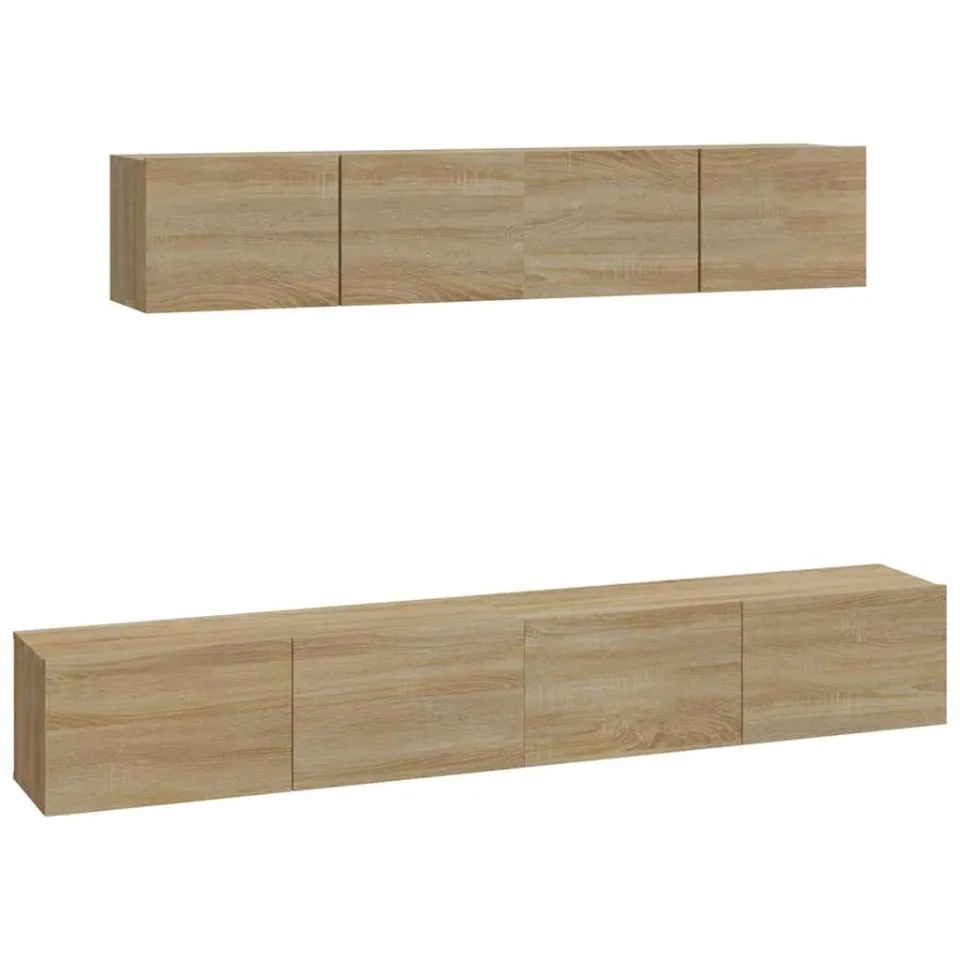 vidaXL 4-delige Tv-meubelset bewerkt hout sonoma eikenkleurig, foto 3