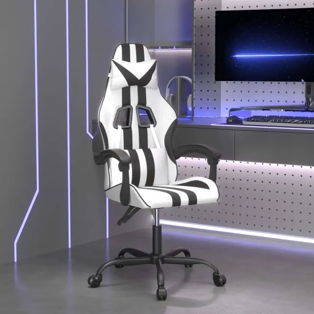 vidaXL Gamestoel kunstleer wit en zwart, foto 2