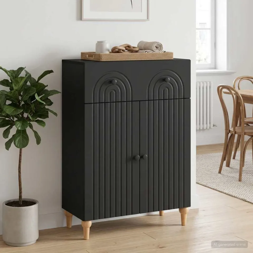 vidaXL Dressoir Zwart 66 x 34,5 x 90 cm Bewerkt hout, foto 3
