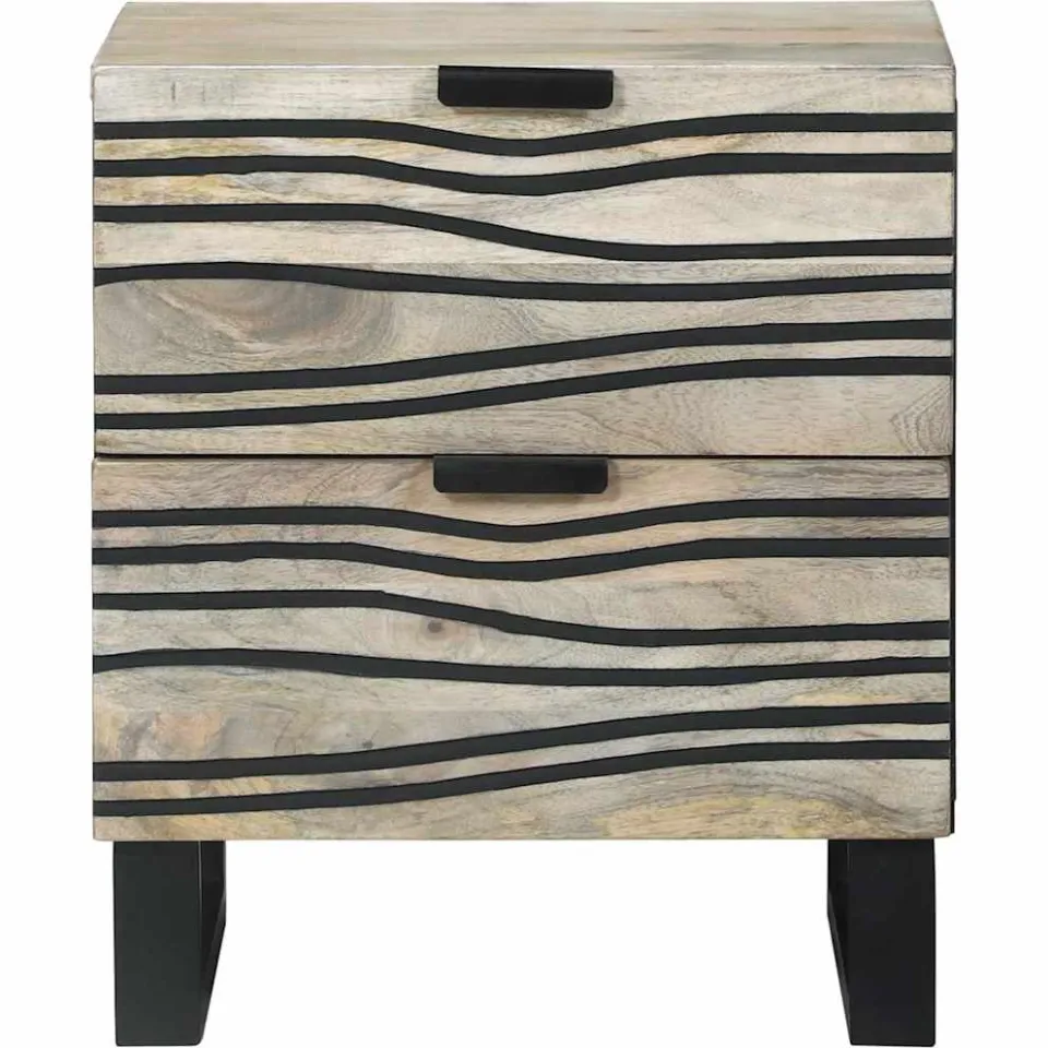 vidaXL Nachtkastje 2 st Wit 40 x 33 x 46 cm Bewerkt hout, foto 4
