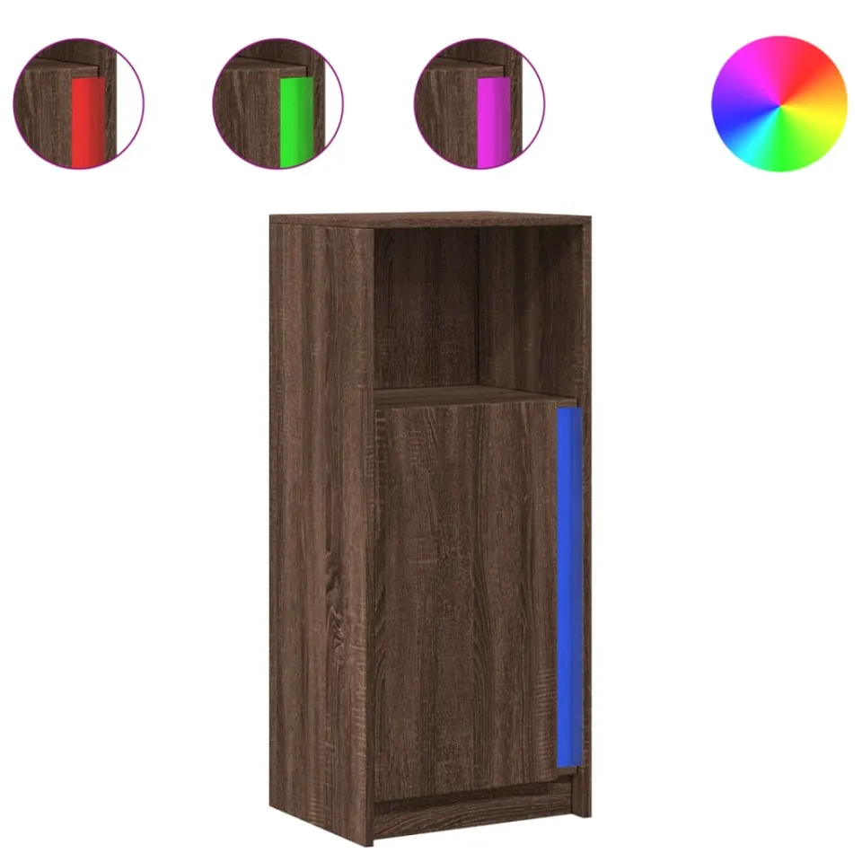 vidaXL Dressoir met LED 42,5x34x100 cm bewerkt hout bruin eikenkleur, foto 3