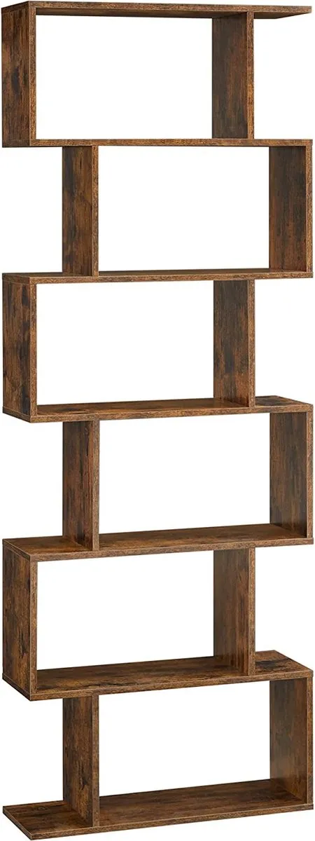 Soof & Tess Soph&Tess - Boekenkast Vintage - Kast Voor Boeken - Opbergkast - Rechthoekige Vakken - 70 cm - Vintage hout Vintage Bruin