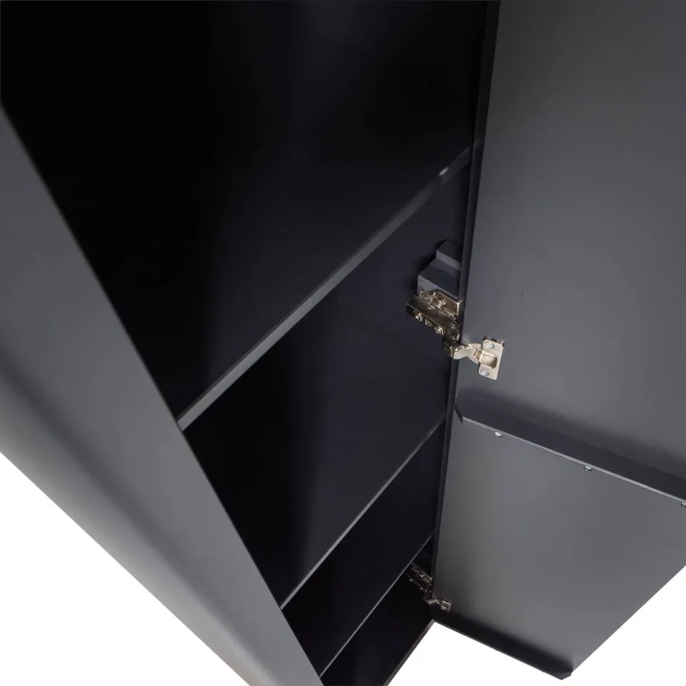 WOOOD Gunnar Smalle Hoge Kast - Grenen - Matzwart - 217x45x39, foto 4