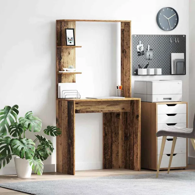 vidaXL Bureau Oud Hout 78,5 x 37 x 154,5 cm Bewerkt hout Bruin