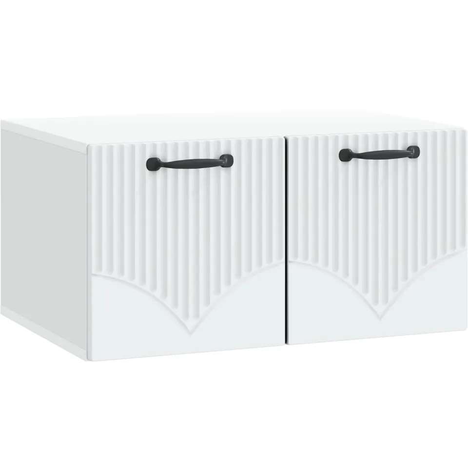 vidaXL Wandbeugel TV-kast Wit 59,5 x 41 x 30 cm Bewerkt hout, foto 3