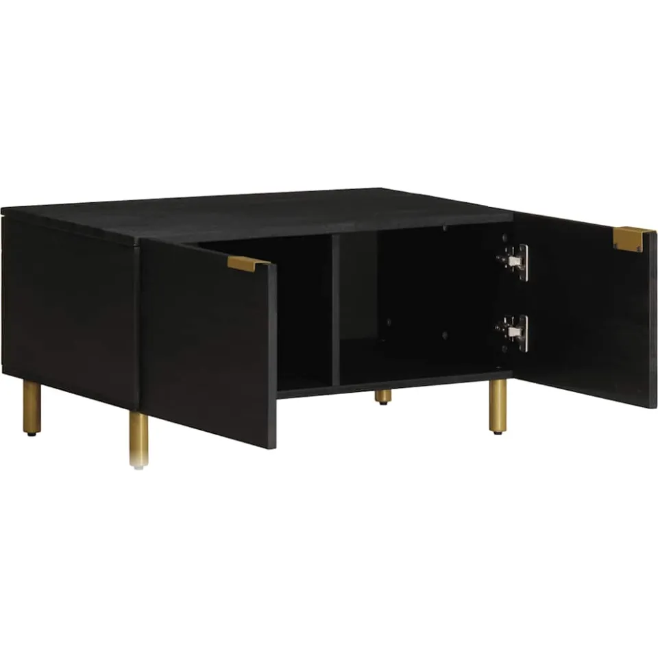 vidaXL Salontafel 80x50x40 cm bewerkt hout zwart, foto 2