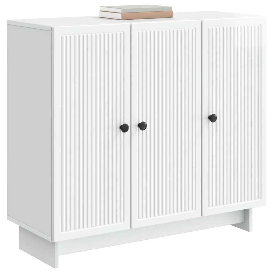 vidaXL Dressoir Hoogglans Wit 89 x 34,5 x 80 cm Bewerkt hout, foto 2