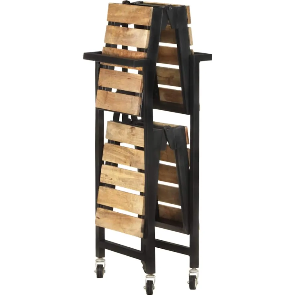 vidaXL Keukentrolley 87x36x81 cm massief mangohout bruin, foto 3