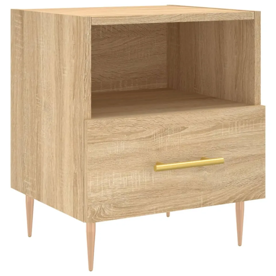 vidaXL Nachtkastjes 2 st 40x35x47,5 cm bewerkt hout sonoma eikenkleur