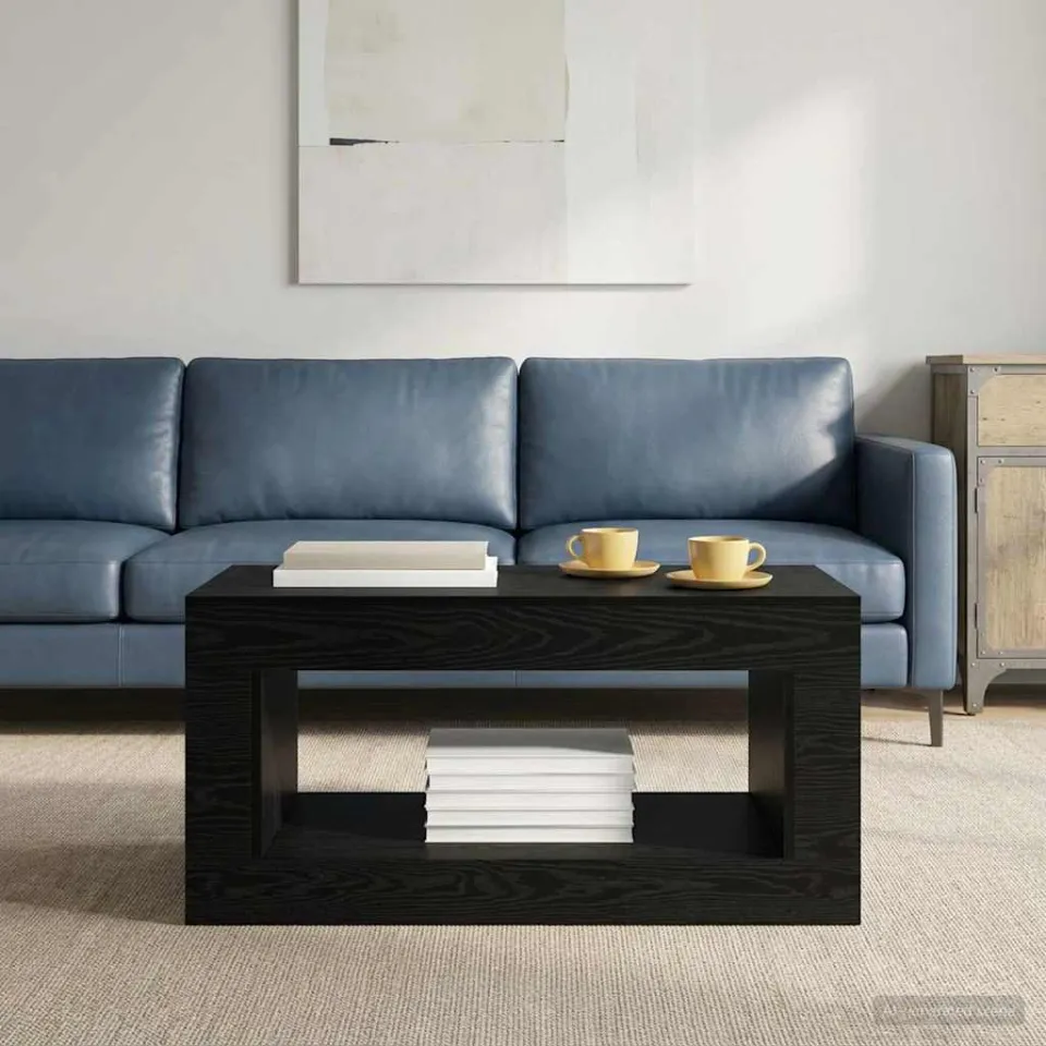 vidaXL Salontafel Zwart eiken 99.5 x 50 x 50 cm Bewerkt hout, foto 4
