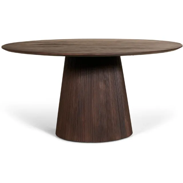 Nest of Nora Ronde mangohouten eettafel Nala - 120 cm - Donkerbruin eetkamertafel