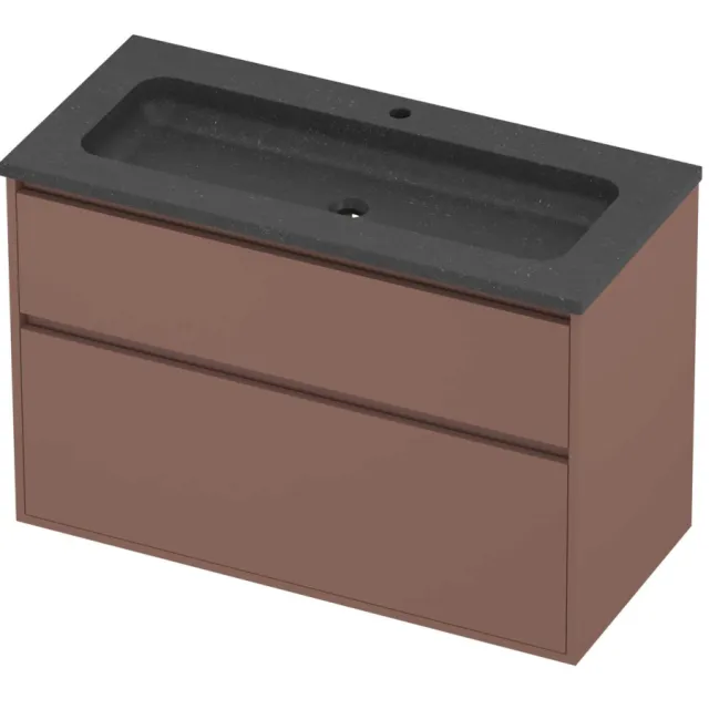 Proline Rollo Badmeubelset Hardsteen Elegant 1 Gat 100x46x67 cm Blue Stone Beauty Blush Rosé Goud