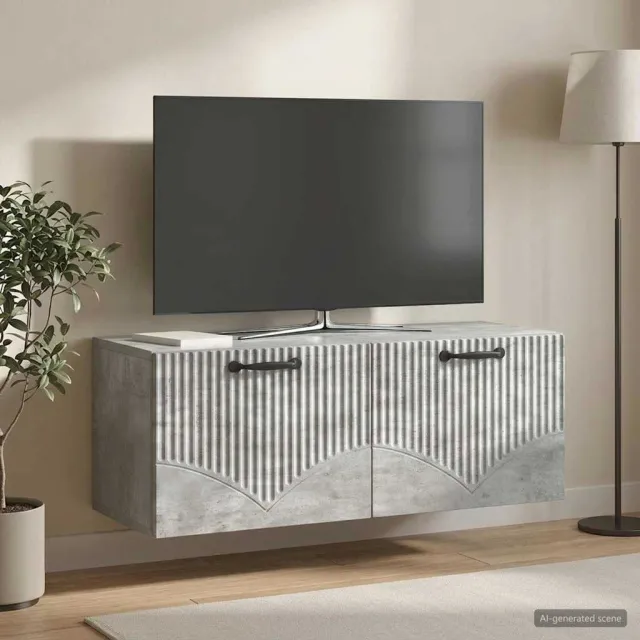 vidaXL Wandbeugel TV-kast Betongrijs 78,5 x 31 x 30 cm Bewerkt hout grijs, foto 2