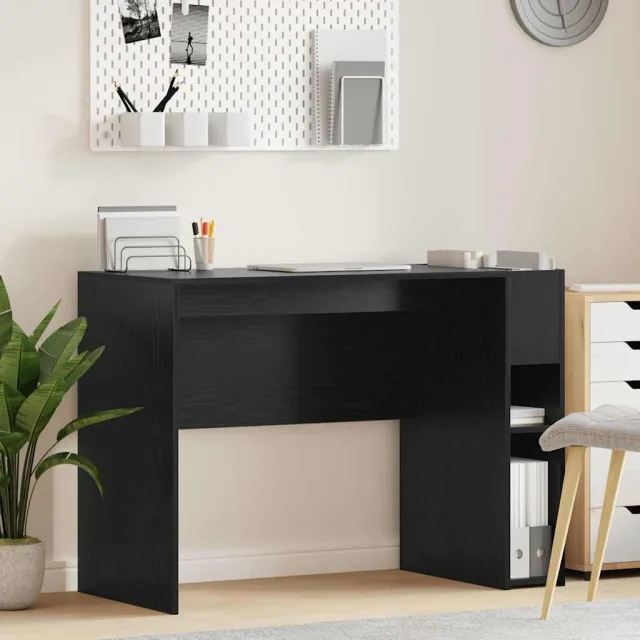 vidaXL Bureau Zwart Eiken Bewerkt hout 109 x 50 x 78 cm, foto 2