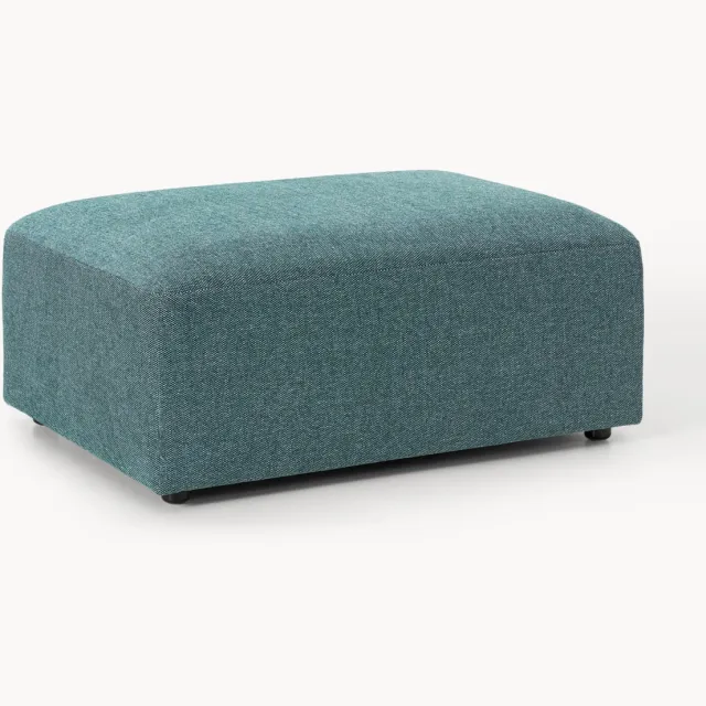 Westwing Collection Voetenbank Melva, B 99 x D 72 cm Turquoise, Groen