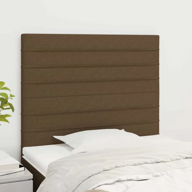 vidaXL Hoofdbord donkerbruin 90x5x118/128 cm Stof bruin