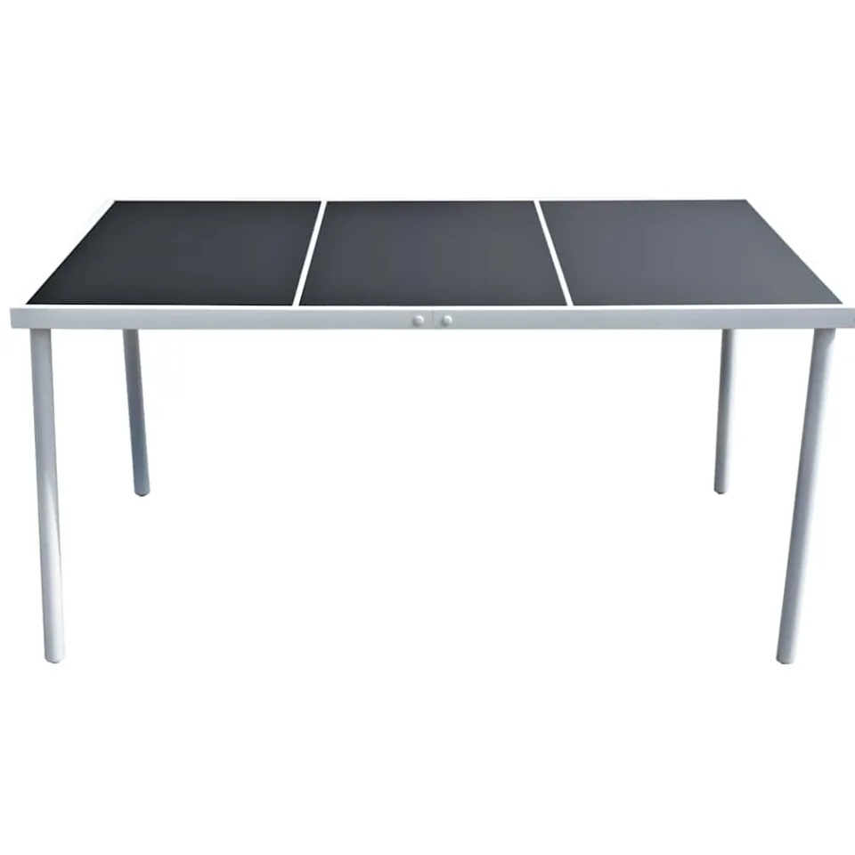 vidaXL Tuintafel 150x90x74 cm staal zwart, foto 2