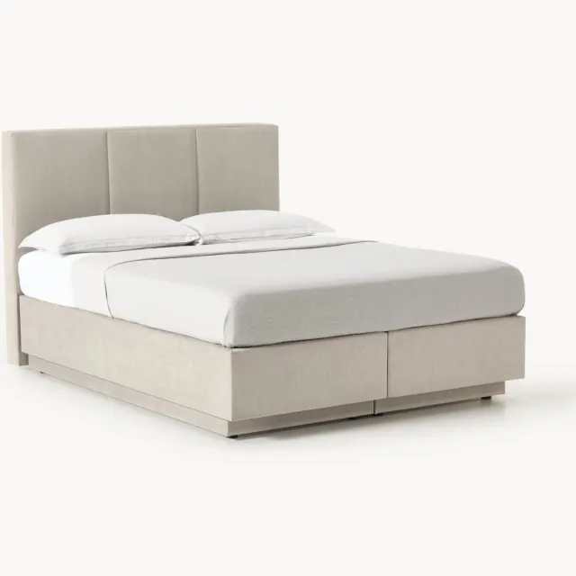 Westwing Collection Divanbed Oberon met opbergruimte Taupe