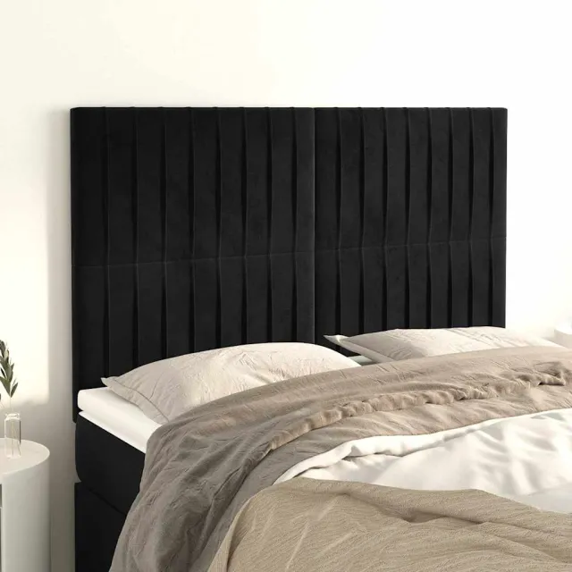 vidaXL Hoofdbord zwart 144x5x118/128 cm fluweel
