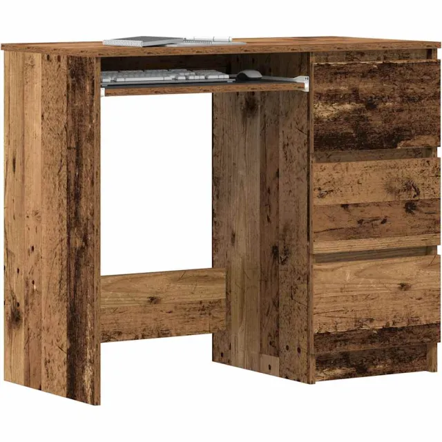 vidaXL Bureau 90x45x76 cm bewerkt hout oud houtkleurig Bruin