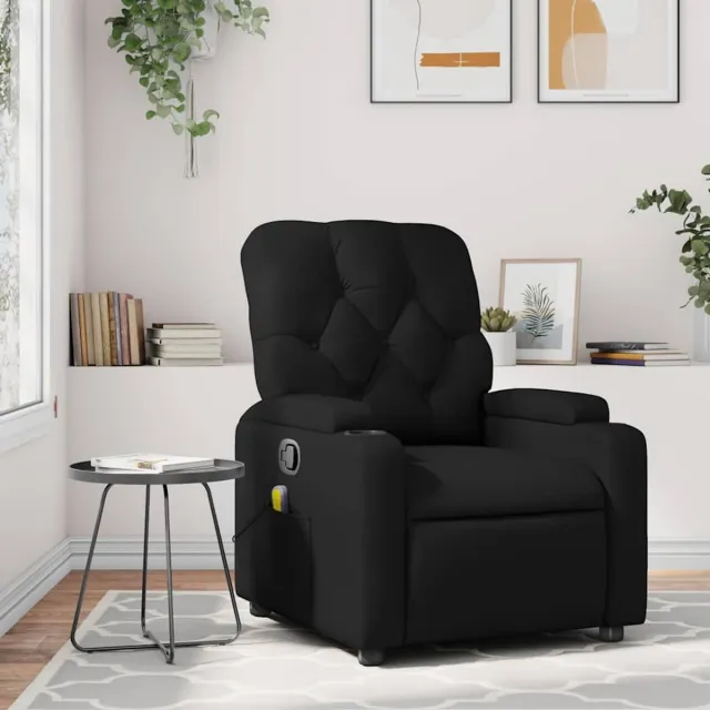 vidaXL Massagestoel - van - zwart - kunstleer