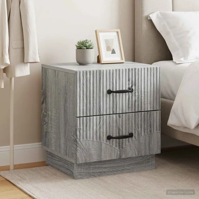 vidaXL Nachtkastje 2 st Grijs sonoma 43 x 34,5 x 44,5 cm Bewerkt hout, foto 2