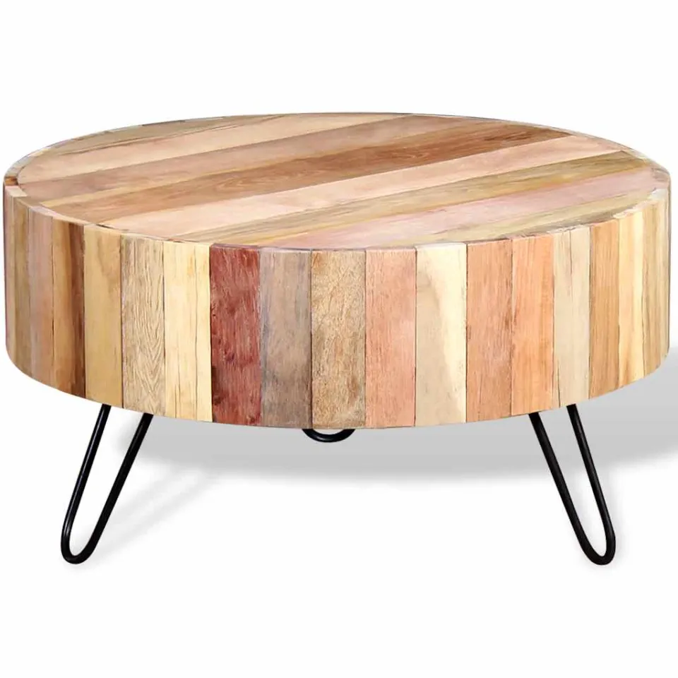 vidaXL Salontafel massief gerecycled hout Beige