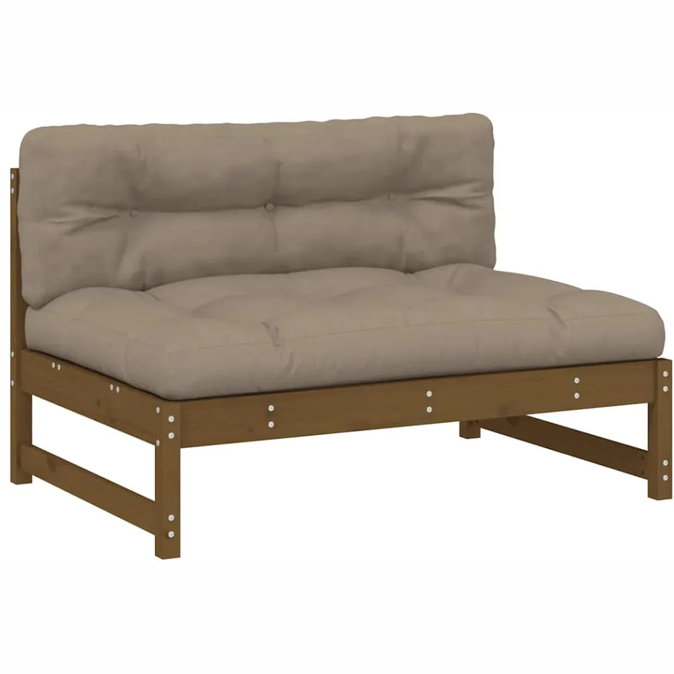 vidaXL 2-delige Loungeset met kussens massief hout honingbruin bruin, foto 3