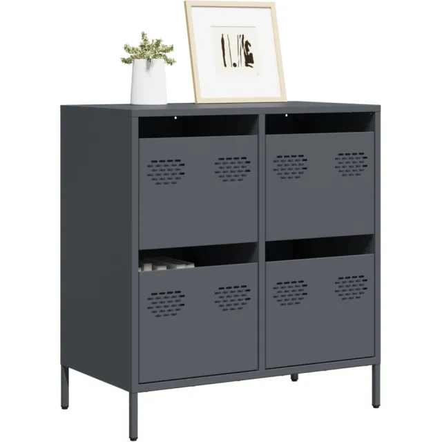 vidaXL Dressoir 68x39x73,5 cm koudgewalst staal antracietkleurig Anthraciet