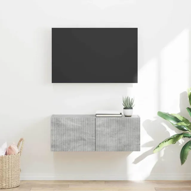 vidaXL TV Wandkast 78,5 x 30 x 29,5 cm Betongrijs Bewerkt hout