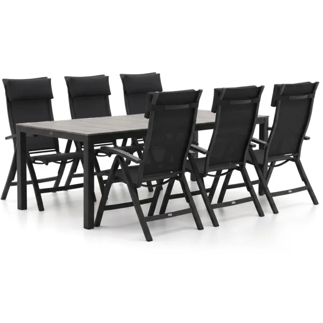 Bellagio tuinmeubelen Bellagio Lugo/Fidenza 220cm dining tuinset 7-delig verstelbaar grijs, foto 2