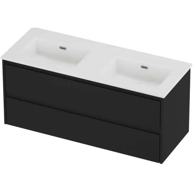 Proline Tribute Badmeubelset Porselein Elegant Dubbel 120x46x54 cm Glans Wit Mat Zwart