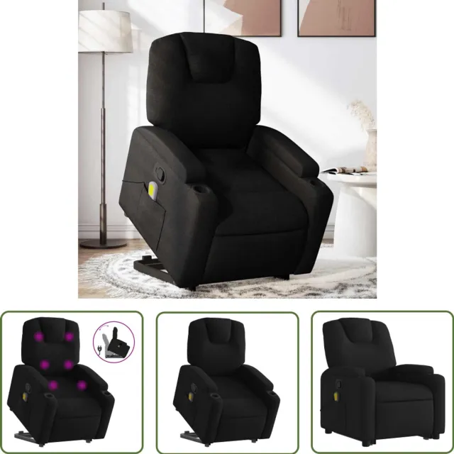 vidaXL Massagestoel - verstelbaar - stof - zwart