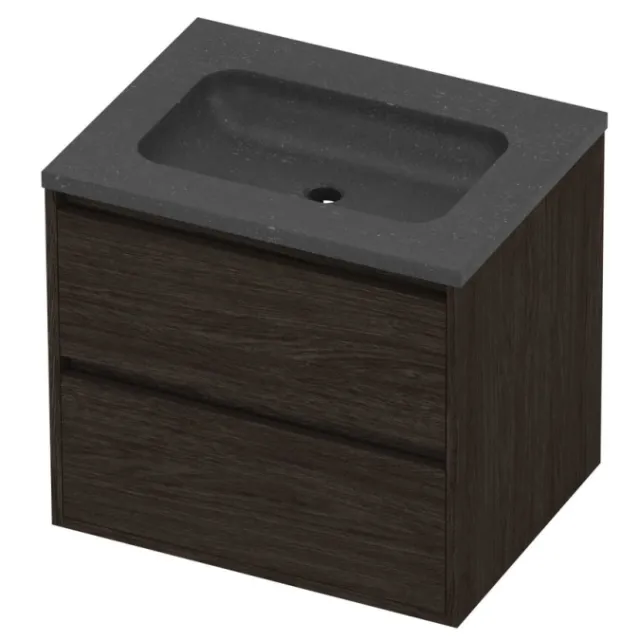 Proline Rollo Badmeubelset Hardsteen Elegant 60x46x54 cm Blue Stone Mokka Oak Eiken
