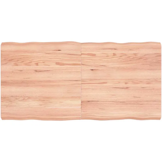vidaXL Tafelblad natuurlijke rand 120x60x(2-6)cm eikenhout lichtbruin