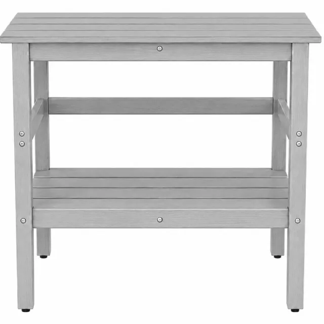 UNUS Bartafel "Elio" HDPE met houtlook weerbestendige statafel voor tuin terras balkon 114 x 35 x 98 cm lichtgrijs Hellgrau
