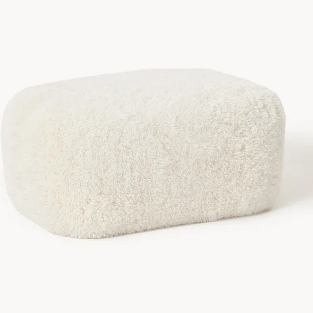 Westwing Collection Grote teddy-ottoman Wolke Wit
