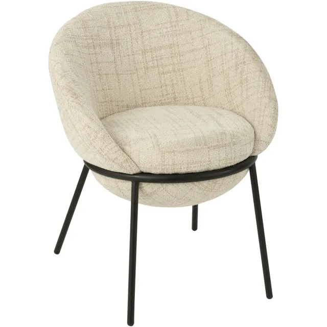 J-Line stoel - ijzer - beige/zwart
