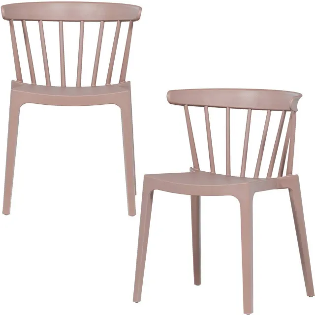 WOOOD Bliss Tuinstoelen - Kunststof - Jadegroen - Set van 2 salmon pink