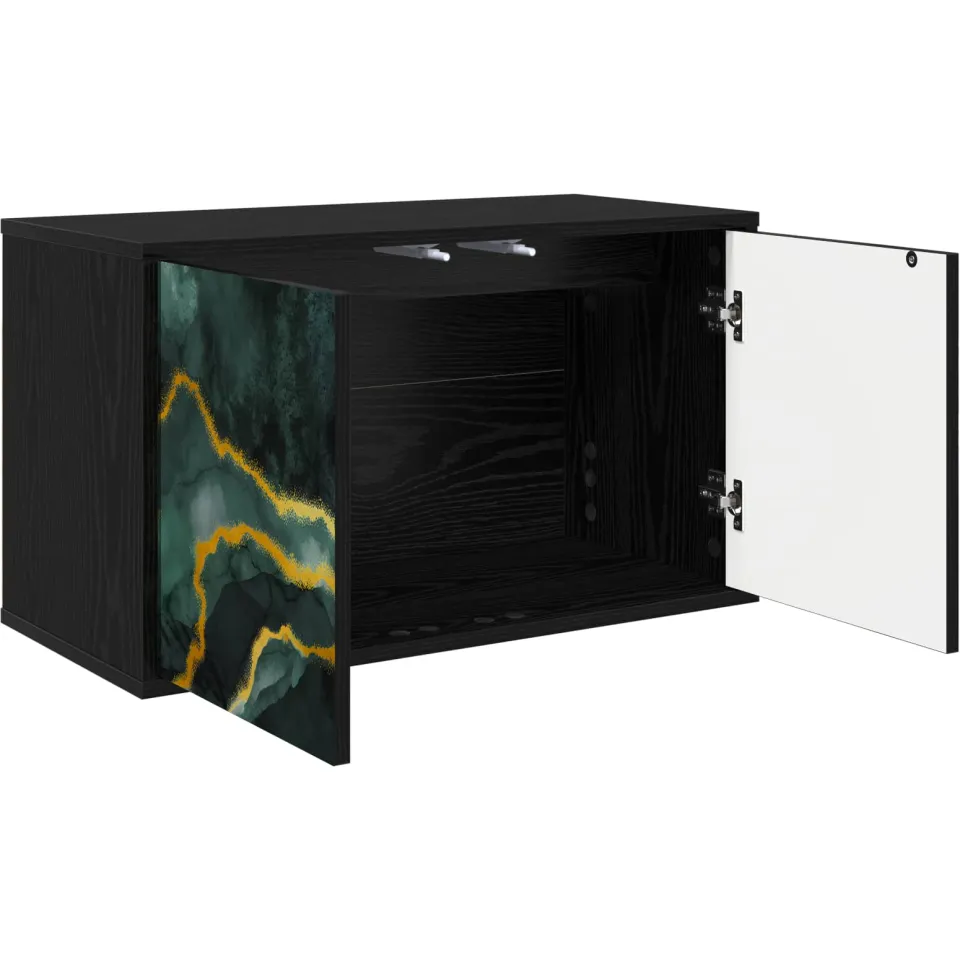 vidaXL Wandgemonteerd tv-meubel WIJHE 69 x 33 x 40 cm Zwart eiken