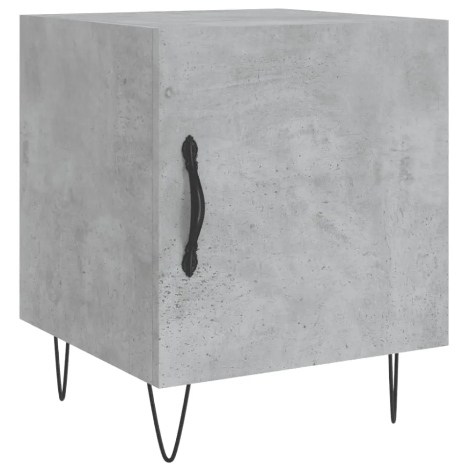 vidaXL Nachtkastjes 2 st 40x40x50 cm bewerkt hout betongrijs grijs, foto 3