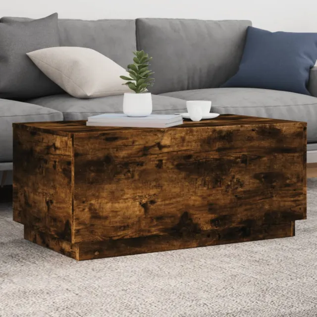 vidaXL Salontafel met LED-verlichting 90x50x40 cm gerookt eikenkleurig Bruin