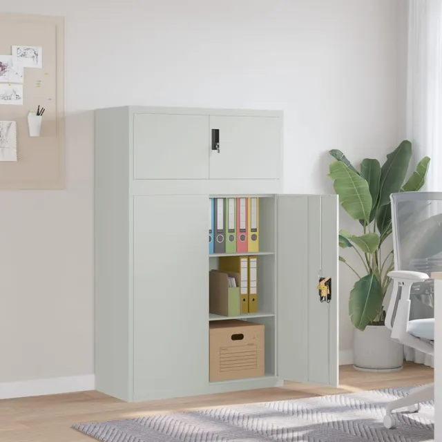 vidaXL Archiefkast 90x40x145 cm staal lichtgrijs