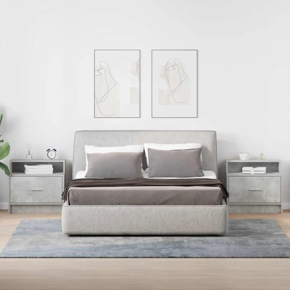 vidaXL Nachtkastjes 2 st met lade 51x31x47 cm betongrijs grijs, foto 2
