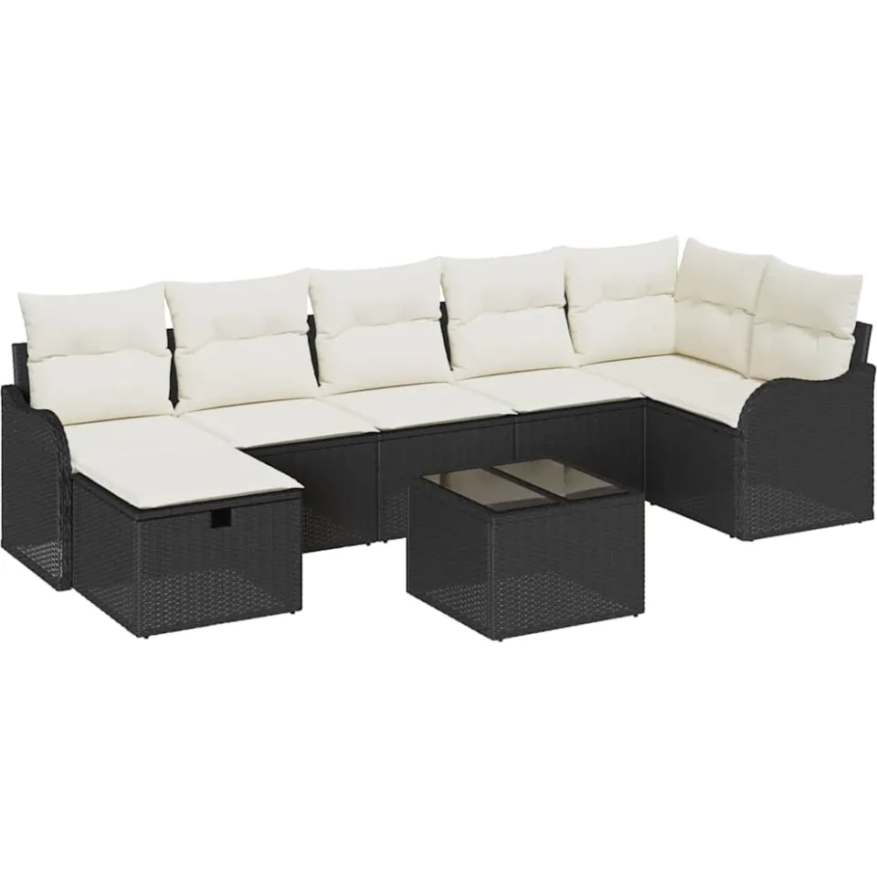 vidaXL Tuin Sofa Set 8 st Poly riet beige