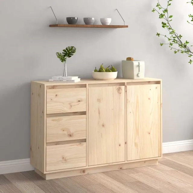 vidaXL Dressoir 111x34x75 cm massief grenenhout bruin, foto 2