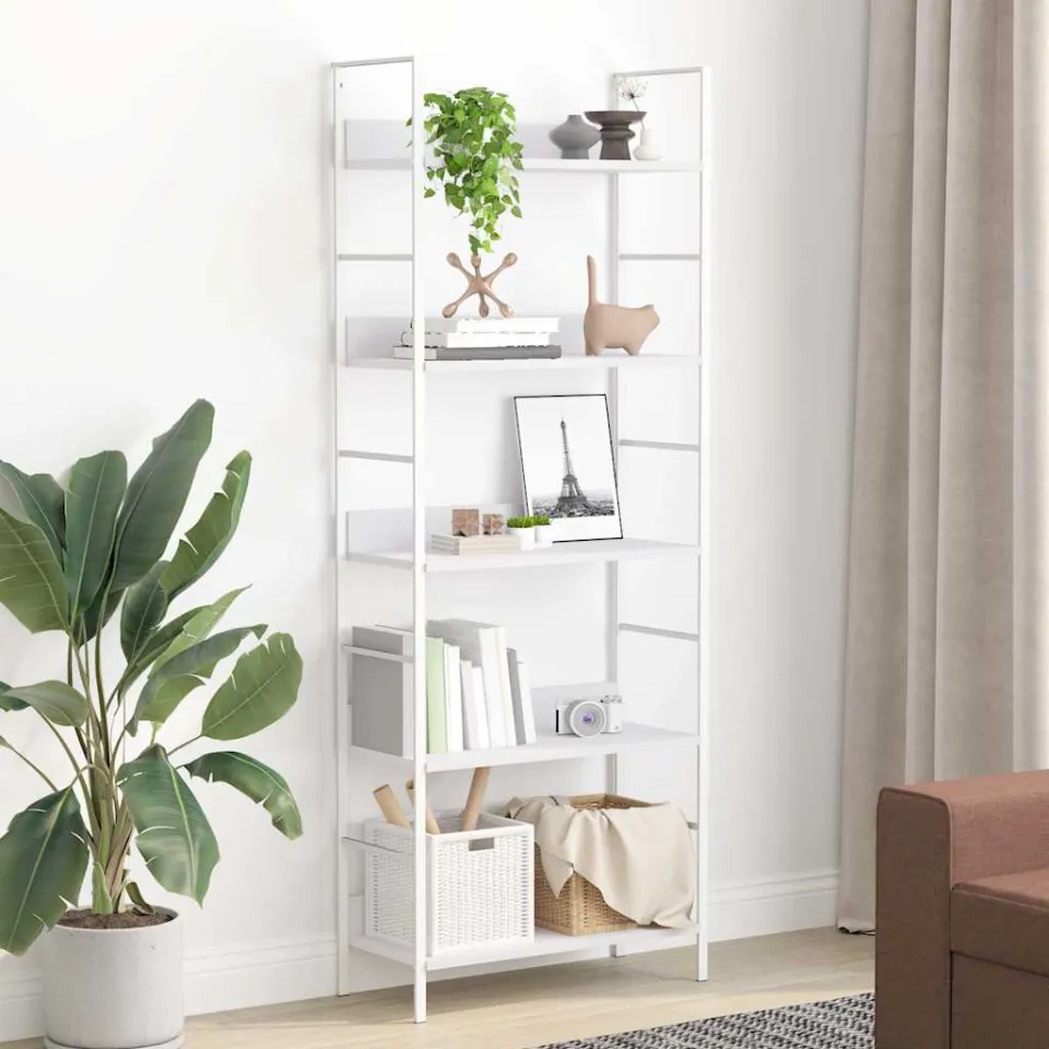 vidaXL Boekenkast met 5 schappen 60x27,6x158,5 cm bewerkt hout wit, foto 3