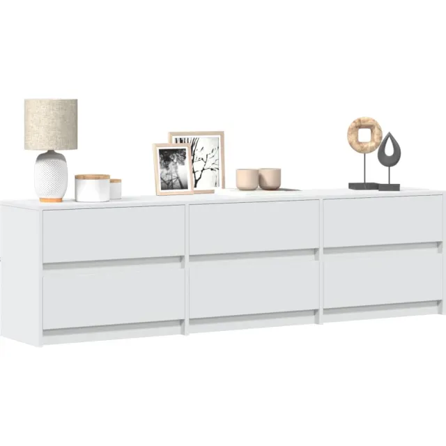 vidaXL Tv-meubel met LED 180x34x50 cm bewerkt hout wit