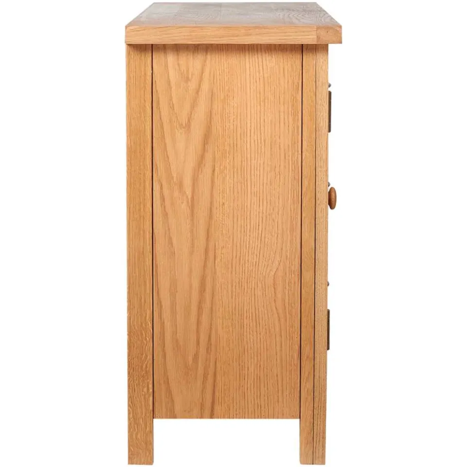 vidaXL Dressoir met 3 lades 110x33,5x70 cm massief eikenhout, foto 3